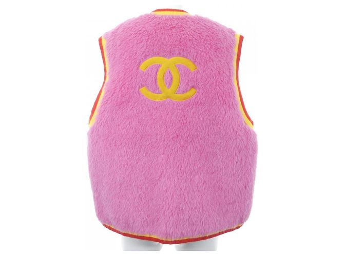 Chanel P03844W02167 94A Chaleco de mezcla de cachemira Rosa Roja Amarillo - vista 2