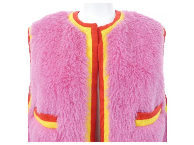 Chanel P03844W02167 94A Chaleco de mezcla de cachemira Rosa Roja Amarillo - vista 5