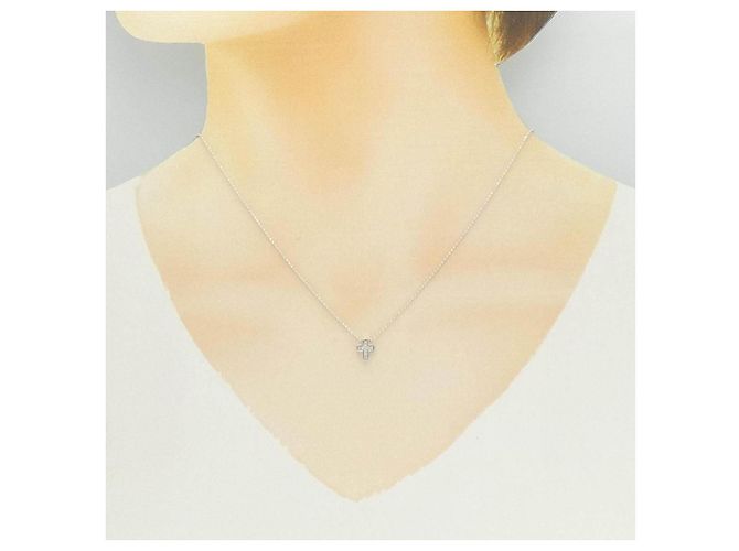 Autre Marque Collana a Croce con Diamanti Au750 Argento - vista 6