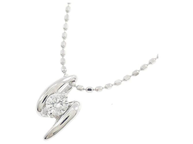 Autre Marque Collana con diamante K14WG Argento - vista 3