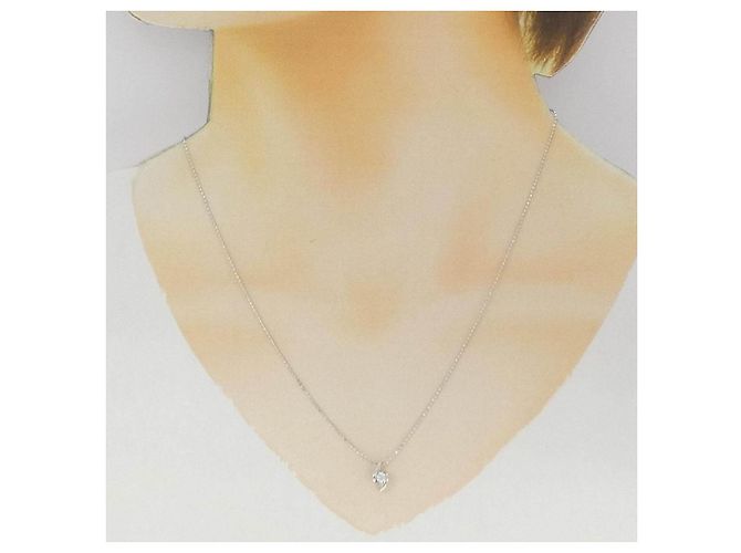 Autre Marque Collana con diamante K14WG Argento - vista 6