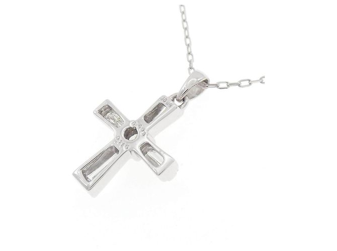 Autre Marque Collana con Croce in Diamanti in Oro Bianco Au750 Argento - vista 4