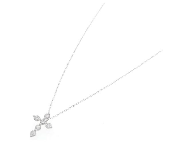 Autre Marque Collana Cross Diamond in Au750 Argento - vista 2