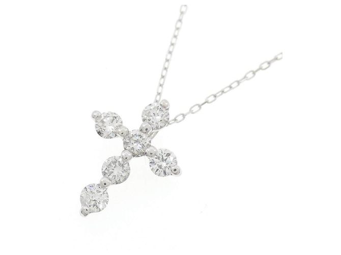 Autre Marque Collana Cross Diamond in Au750 Argento - vista 3