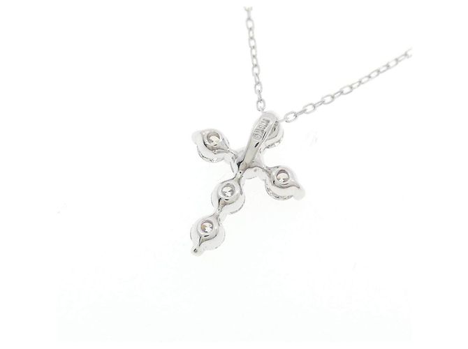 Autre Marque Collana Cross Diamond in Au750 Argento - vista 4