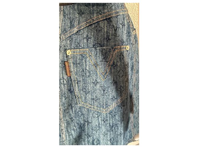 Minifalda de denim Monogram Louis Vuitton Azul - vista 3