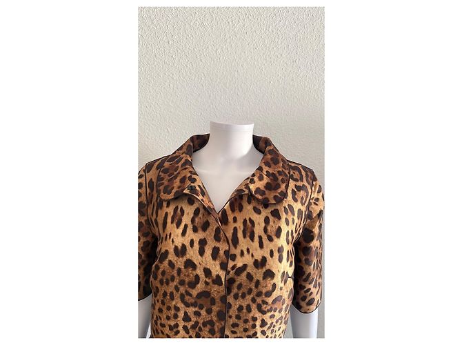 Chaqueta corta Dolce & Gabbana con estampado de leopardo Castaño - vista 5
