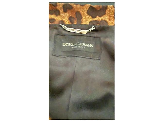 Chaqueta corta Dolce & Gabbana con estampado de leopardo Castaño - vista 6