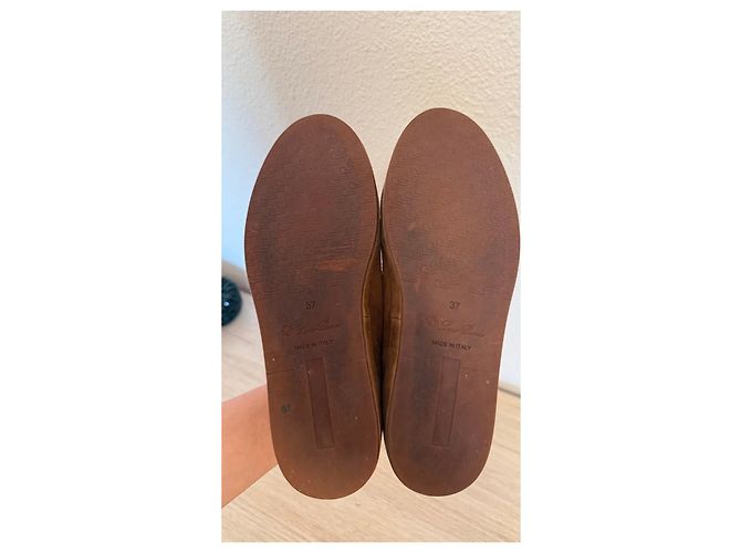 Sneakers in suede marrone Loro Piana - vista 8