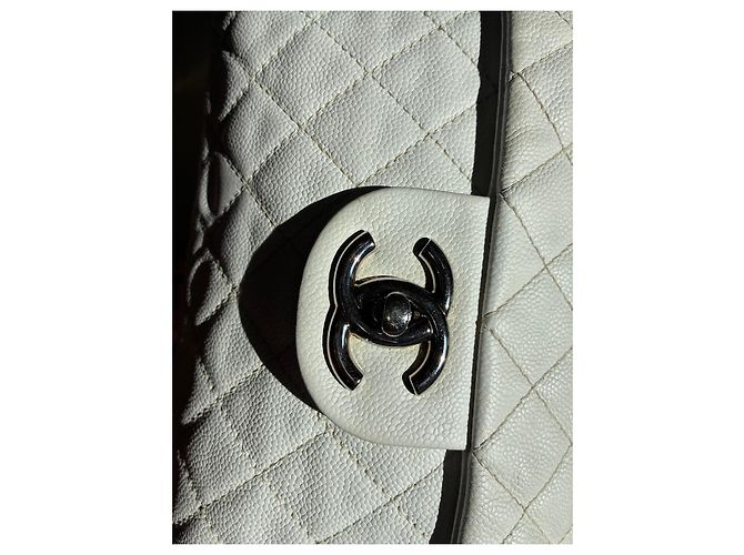 Timeless Borsa Chanel Classic in pelle caviar bianca Bianco - vista 10