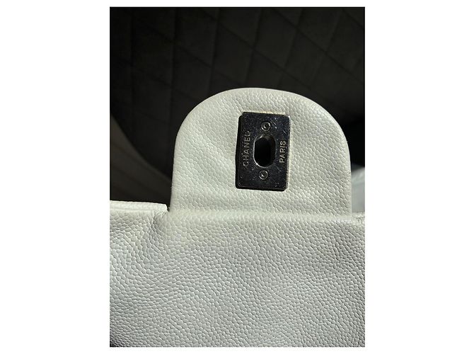Timeless Borsa Chanel Classic in pelle caviar bianca Bianco - vista 7