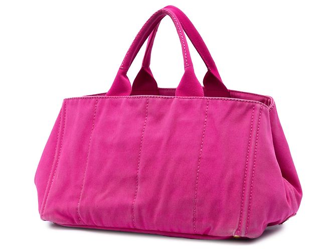 Prada Pink Canvas Canapa Logo Tote - Ansicht 2