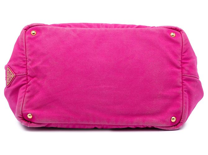 Prada Pink Canvas Canapa Logo Tote - Ansicht 3
