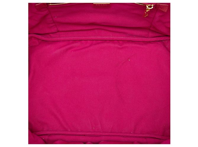 Prada Pink Canvas Canapa Logo Tote - Ansicht 4