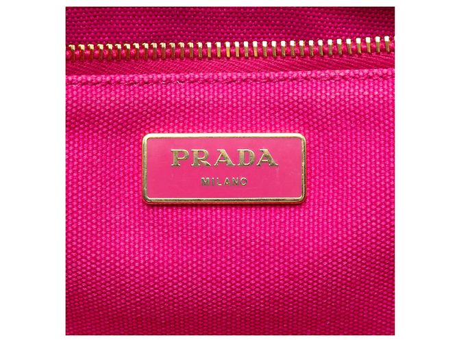 Prada Pink Canvas Canapa Logo Tote - Ansicht 5