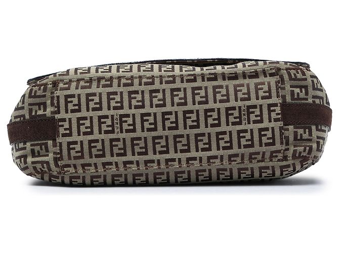 Borsa a tracolla Fendi in tela Zucchino beige - vista 3