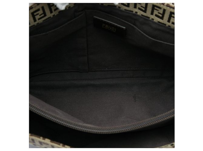 Borsa a tracolla Fendi in tela Zucchino beige - vista 4