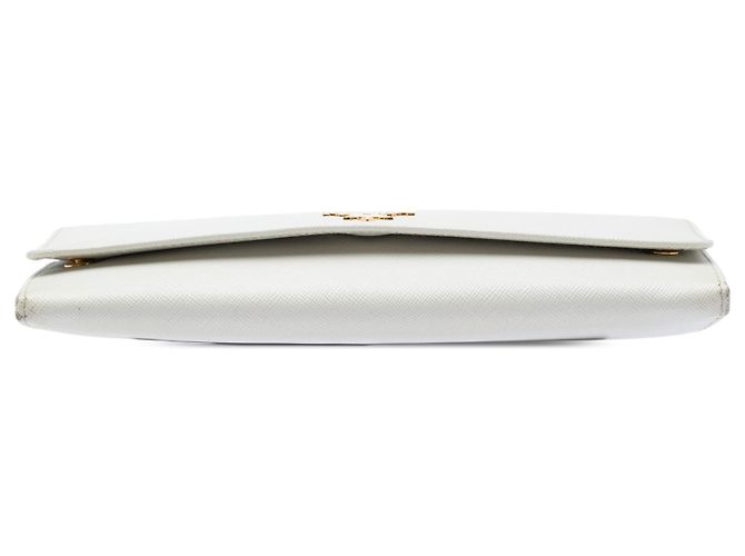 Portafoglio con catena Prada White Saffiano Lux Bianco - vista 3