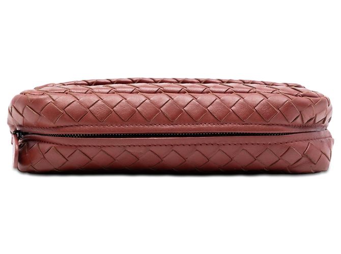 Bottega Veneta Borsa a tracolla mini in nappa rossa con intreccio e catena estensibile Rosso - vista 3
