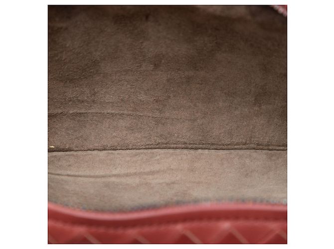 Bottega Veneta Borsa a tracolla mini in nappa rossa con intreccio e catena estensibile Rosso - vista 4