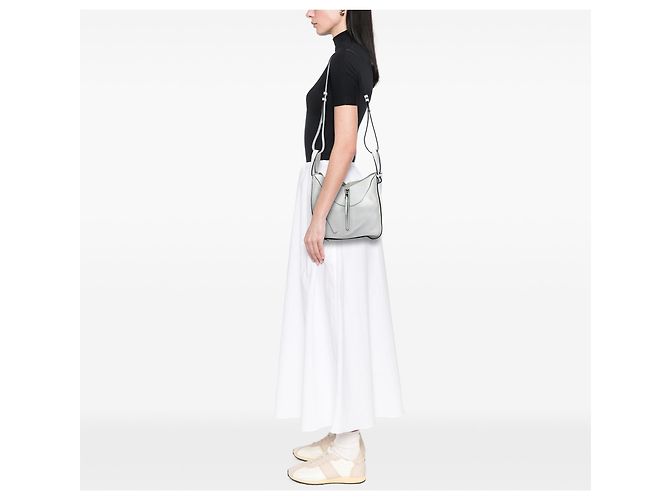 Borsa Hammock in pelle di vitello granulata bianca LOEWE Small Bianco - vista 6