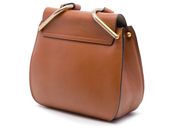 Chloé Hudson Crossbody aus braunem Kalbsleder Small mit Fransen - Ansicht 2