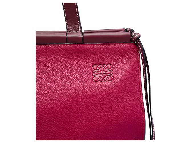 Borsa Tote LOEWE Red Medium Leather Cushion Rosso - vista 5