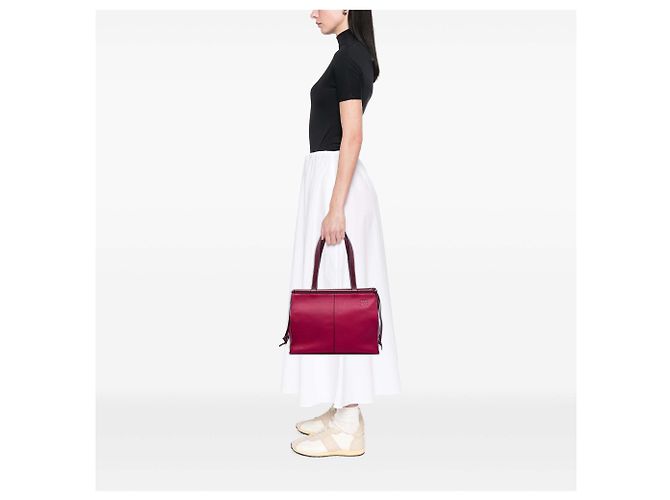 Borsa Tote LOEWE Red Medium Leather Cushion Rosso - vista 6