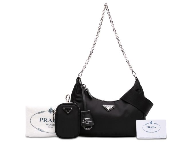 Borsa Prada Black Saffiano Trimmed Re Nylon Re Edition 2005 Nero - vista 7