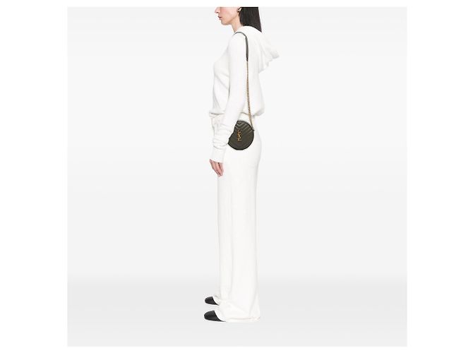Saint Laurent Round Vinyle Camera Bag Chevron Grain De Poudre Grau Braun Anthrazitgrau - Ansicht 6