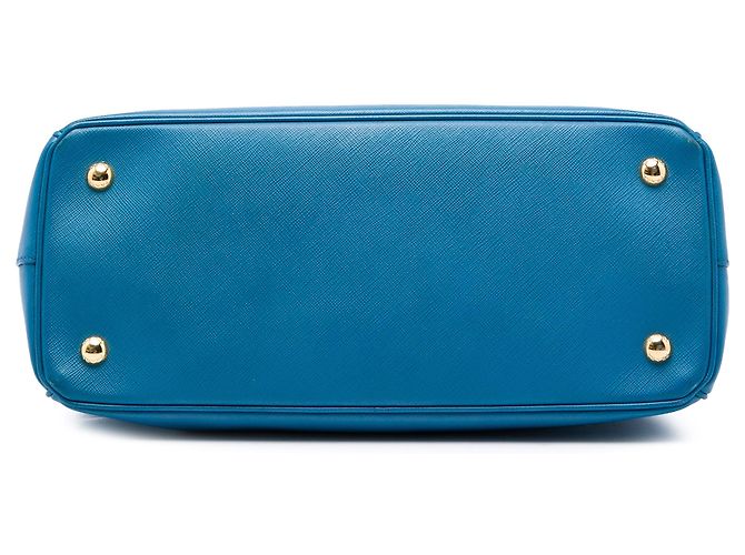 Borsa Prada Blue Medium Saffiano Lux Galleria Satchel Turchese - vista 3