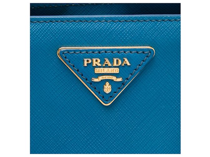 Borsa Prada Blue Medium Saffiano Lux Galleria Satchel Turchese - vista 5