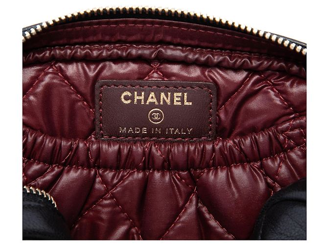 Pochette per trucchi Curvy in agnello trapuntato CC nero Chanel - vista 5