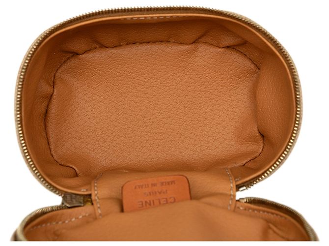 Céline Borsa Vanity Celine Mini Macadam in tela rivestita beige - vista 4