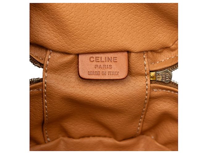 Céline Borsa Vanity Celine Mini Macadam in tela rivestita beige - vista 5