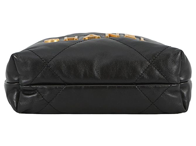 Chanel Black Mini Shiny Calfskin 22 Handbag - view 3