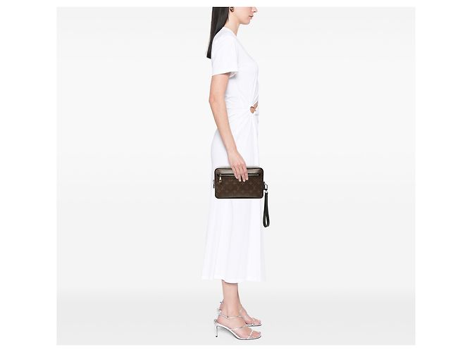 Louis Vuitton Marrone Monogram Macassar Kasai - vista 6