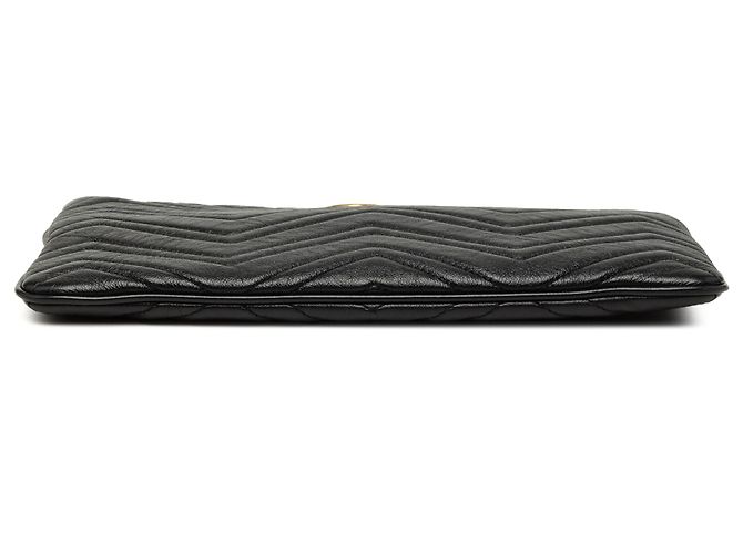 Clutch Gucci Black GG Marmont in pelle Matelasse Nero - vista 3