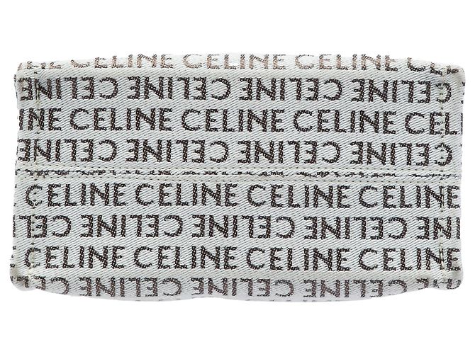 Céline Celine Thais Canvas Tote mit durchgehendem Logo-Print in Weiß Small Cuir Triomphe - Ansicht 3