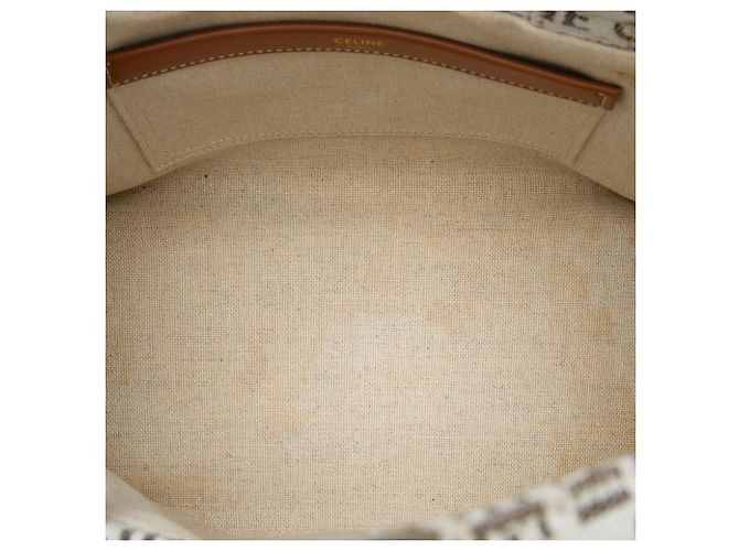 Céline Celine Thais Canvas Tote mit durchgehendem Logo-Print in Weiß Small Cuir Triomphe - Ansicht 4