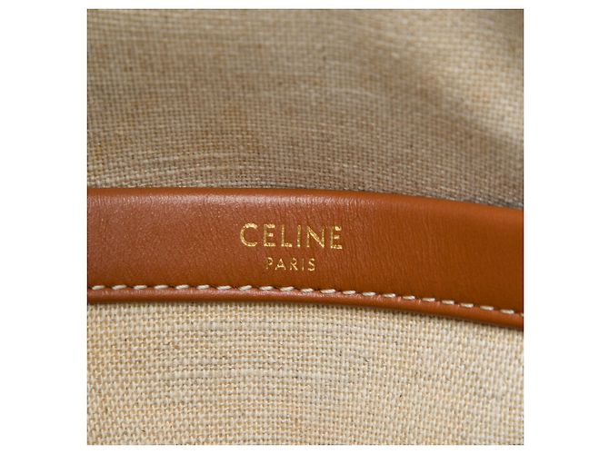 Céline Celine Thais Canvas Tote mit durchgehendem Logo-Print in Weiß Small Cuir Triomphe - Ansicht 5