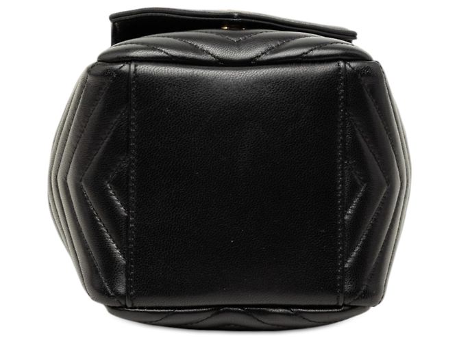 Borsa a secchiello Joe in agnello chevron mini nero Saint Laurent - vista 3