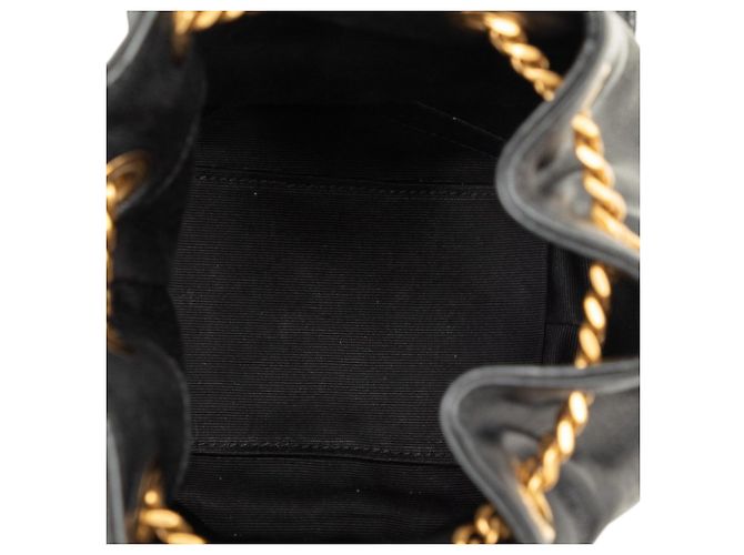 Borsa a secchiello Joe in agnello chevron mini nero Saint Laurent - vista 4