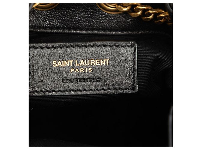 Borsa a secchiello Joe in agnello chevron mini nero Saint Laurent - vista 5