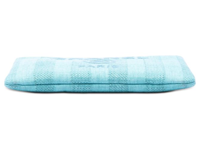 Clutch Chanel Blue Medium Tweed Deauville O Case - vista 3
