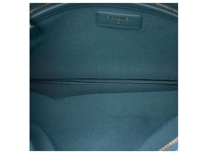 Clutch Chanel Blue Medium Tweed Deauville O Case - vista 4