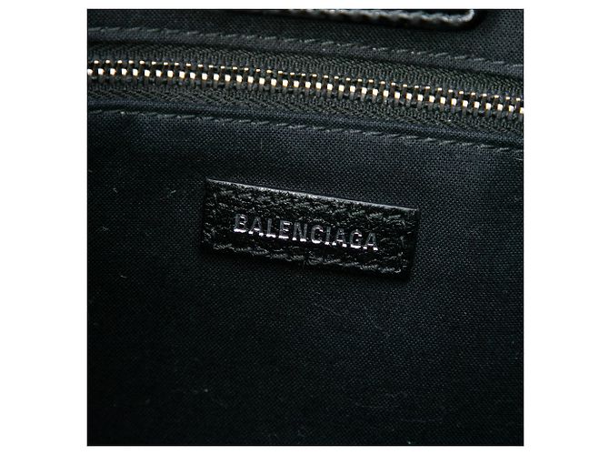 Borsa shopping Balenciaga Black Patent Logo XXS Nero - vista 5