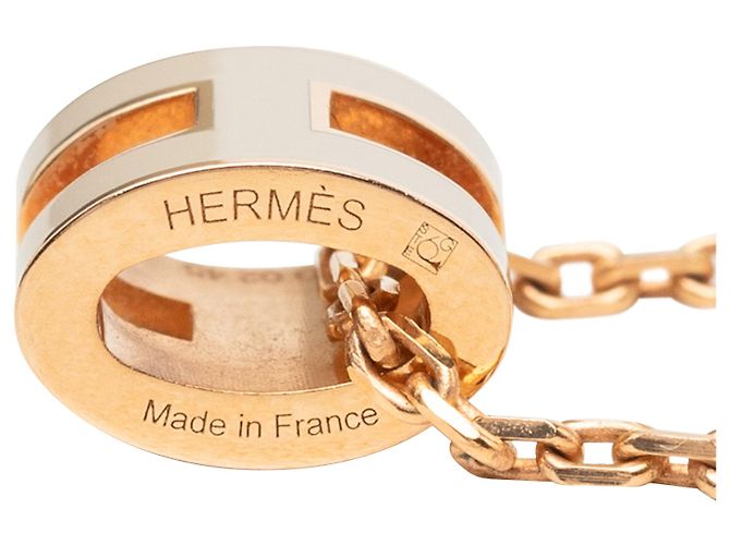 Collana pendente Hermès Mini Pop H in smalto rosa oro rosa D'oro - vista 4