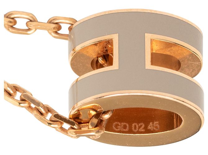 Collana pendente Hermès Mini Pop H in smalto rosa oro rosa D'oro - vista 5