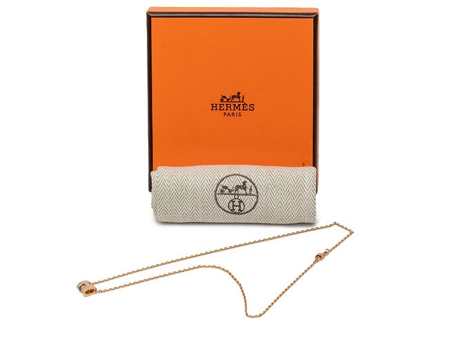 Collana pendente Hermès Mini Pop H in smalto rosa oro rosa D'oro - vista 8